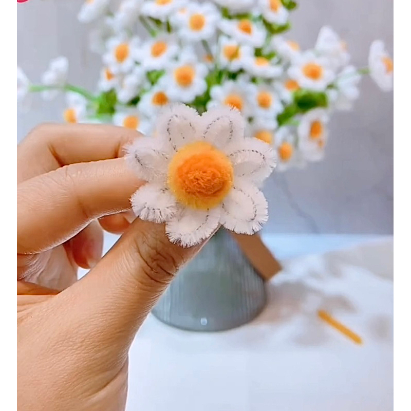 Set Nguyên Liệu Làm Bó Hoa Tulip 15 Bông Bằng Kẽm Nhung Tặng Kèm Đèn Bộ Phụ Kiện DIY Làm Hoa Quà Tặng Sinh Nhật