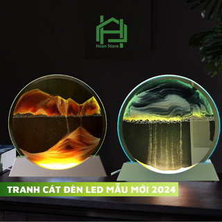 Tranh cát chuyển động 3D có đèn led, tranh cát nghệ thuật đế cảm biến đổi 7 màu làm đèn ngủ ba chiều, quà tặng cao cấp