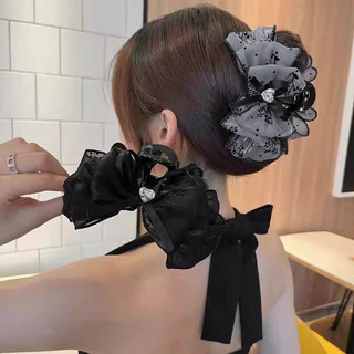 Kẹp Tóc Nơ Vải Voan Hình Hoa Size Lớn Dành Cho Nữ