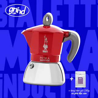 Ấm cà phê Bialetti Moka Induction (đáy từ) - Red 2022 - tặng gói cà phê từ grindclub.com