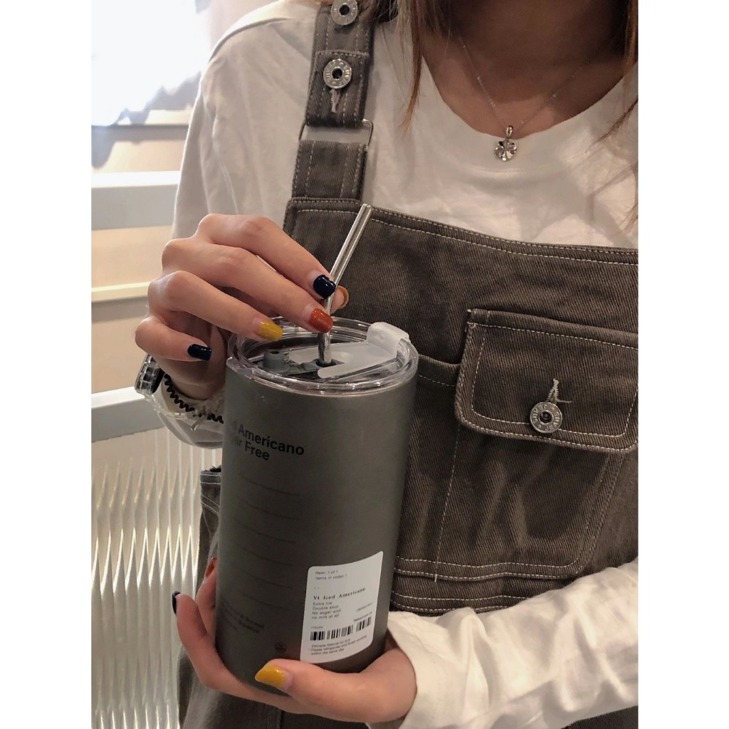 Bình đựng nước giữ nhiệt có ống hút dung tích 600ml, Ly cốc giữ nhiệt cute uống cà phê dùng văn phòng ( didooglt ) | BigBuy360 - bigbuy360.vn