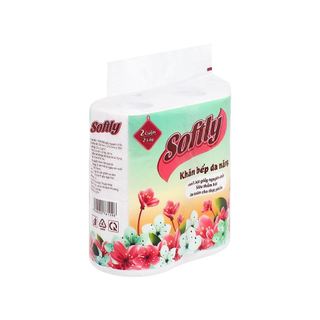 2 cuộn khăn giấy lau bếp Softly 2 lớp
