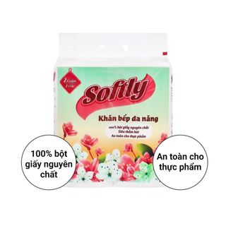 2 cuộn khăn giấy lau bếp Softly 2 lớp
