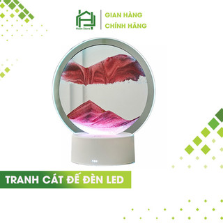 Tranh cát chuyển động 3D VIỀN GƯƠNG - ĐẾ GỖ, tranh cát chảy 3d nghệ thuật, trang trí để bàn  làm quà tặng cao cấp