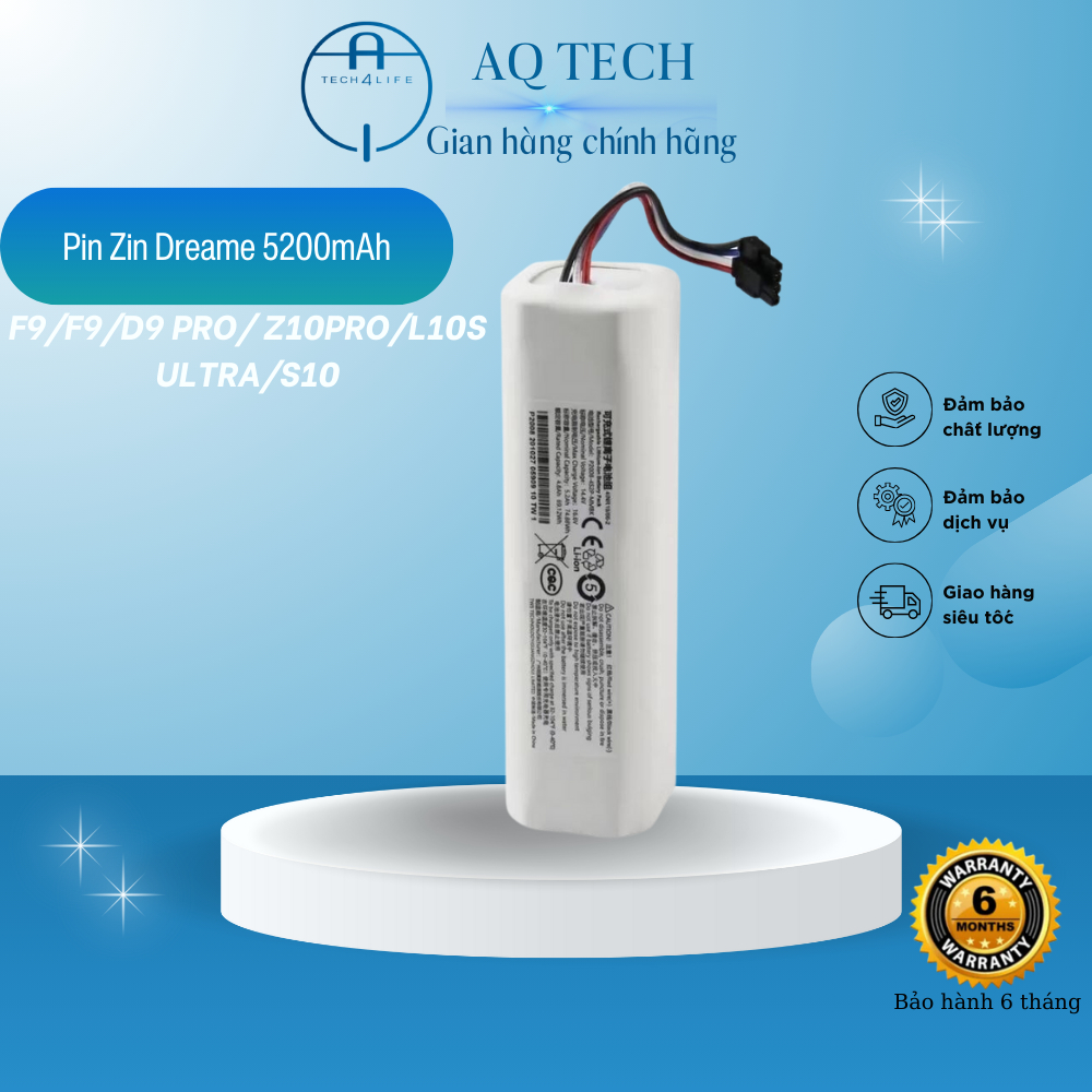 Pin Robot hút bụi Dreame D9/D9 Pro/D9Max/ Z10 Pro/ L10/ L10s Ultra/ Xiaomi X10 Plus/B101CN