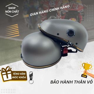 Mũ bảo hiểm nửa đầu beret cao cấp ,giá rẻ , màu xám đồng