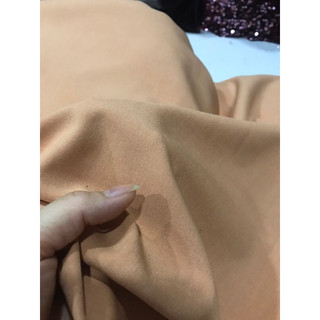 Vải cotton Lụa Hàn Quốc màu be cam co giãn nhẹ không nhăn (khổ 1m5)may đầm váy ,vest, quần tây đồ công sở
