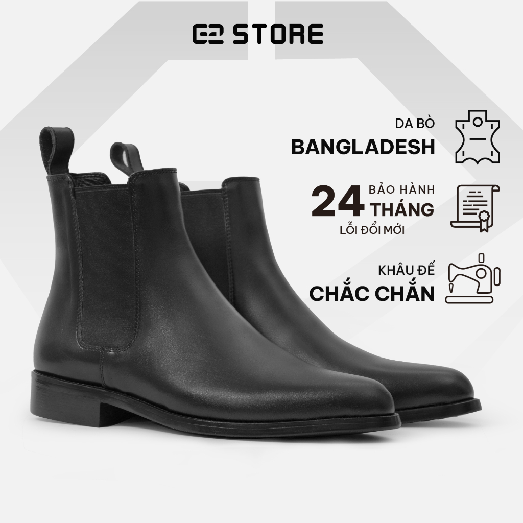 Giày tây nam G2 Manza kiểu boot cao cổ dáng chelsea công sở trẻ trung bằng da bò nappa đế cao 3cm thích hợp đi làm