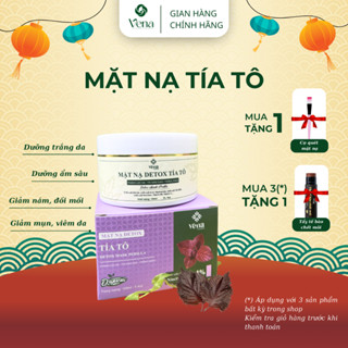 Mặt Nạ Detox Tía Tô 120GR Giảm Nám Sạm Vena Cấp Ẩm, Dưỡng Da Trắng Sáng Đều Màu [ + TẶNG KÈM CỌ ĐẮP]