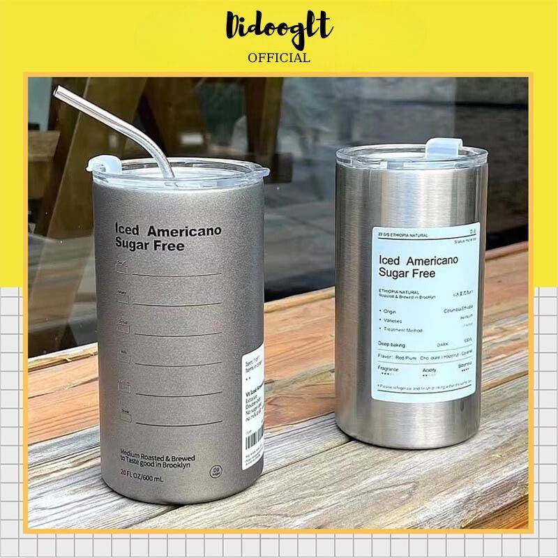 Bình đựng nước giữ nhiệt có ống hút dung tích 600ml, Ly cốc giữ nhiệt cute uống cà phê dùng văn phòng ( didooglt ) | BigBuy360 - bigbuy360.vn