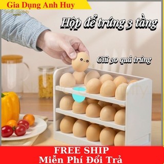 Hộp đựng trứng , khay đựng trứng 3 tầng để tủ lạnh 30 ô tiện dụng