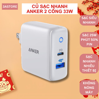 Củ sạc Anker 33W 35W A2626 A2636 sạc nhanh 2 cổng type c PD 18w 20w usb 15w 3astore