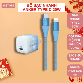 Sạc anker nano starway sạc nhanh 20w - a2633 + a9451 b9541 cho điện thoại sạc pin dự phòng tai nghe 3astore