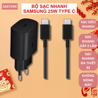 Bộ sạc nhanh Samsung 25W chính hãng Note 10 Note 20 A71, A70, A80, A90, S20, S20+, S20, S21 S22 Ultra - 3astore