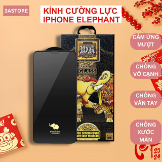  Kính cường lực iphone con Voi Elephant 6D siêu mượt nano chống vân tay siêu chịu lực cho ip 11 12 13 14 promax 3astore 