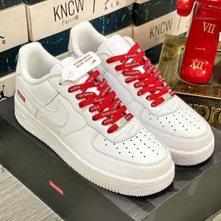 Giày _Nike Air Force 1 Supreme full size 36>43, giày Af1 trắng dây đỏ bản Cao Cấp full box+ bill