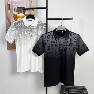 Áo Polo nam cổ bẻ phối hoạ tiết đen trắng form ôm dáng chuẩn chất vải thun lạnh cotton thấm hút mồ hôi Quang_Luxury