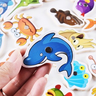 Đồ chơi câu cá nam châm gỗ 32 con chi tiết cho bé