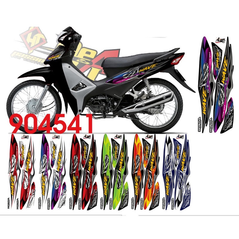 Tem rời WAVE ALPHA 110 Mẫu Wave ALPHA LỬA ( Đời 2017 - 2024 ) - Tem chế 3 lớp cao cấp