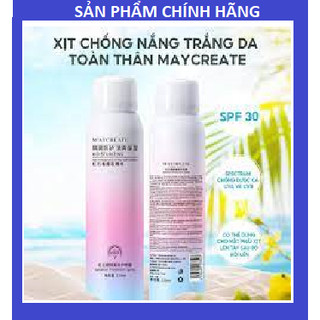 Xịt chống nắng nâng tone dưỡng trắng da, che khuyết điểm maycreate 150ml