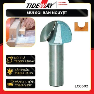 Mũi Soi Bán Nguyệt Ngang Tideway LC0502 - Mũi Soi Bán Nguyệt dùng để phay rãnh lõm, làm đồ nội thất