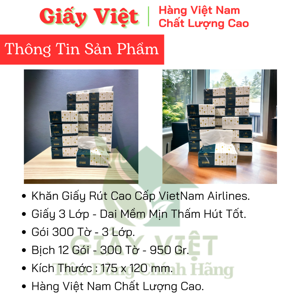 Combo 36 Gói, Giấy Ăn Rút Viet Nam, Khăn Lụa Cao Cấp