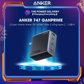 Củ sạc nhanh Anker 747 A2340 150w 3 cổng type C, 1 USB-A công nghệ mới GaNPrime hỗ trợ PD/PPS