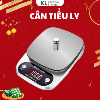 Cân tiểu ly điện tử nhà bếp mini định lượng 1g - 10kg làm bánh độ chính xác cao kèm 2 viên pin AAA