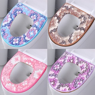 Miếng lót bồn cầu bằng nỉ nhung họa tiết dễ thương, miếng đệm lót bồn vệ sinh giữ ấm cao cấp