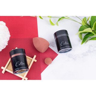 Bông mút Celin tán kem nền siêu mịn siêu mềm 2 màu đen và nâu