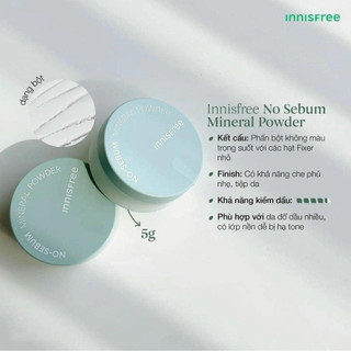 Phấn Phủ Bột Kiềm Dầu Innisfree No Sebum Mineral Powder(mẫu mới)