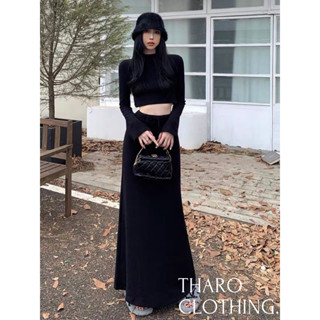 Set Chân Váy Xoè Maxi, Áo Cổ Lọ Tay Dài - Tharo Clothing [SET0003]