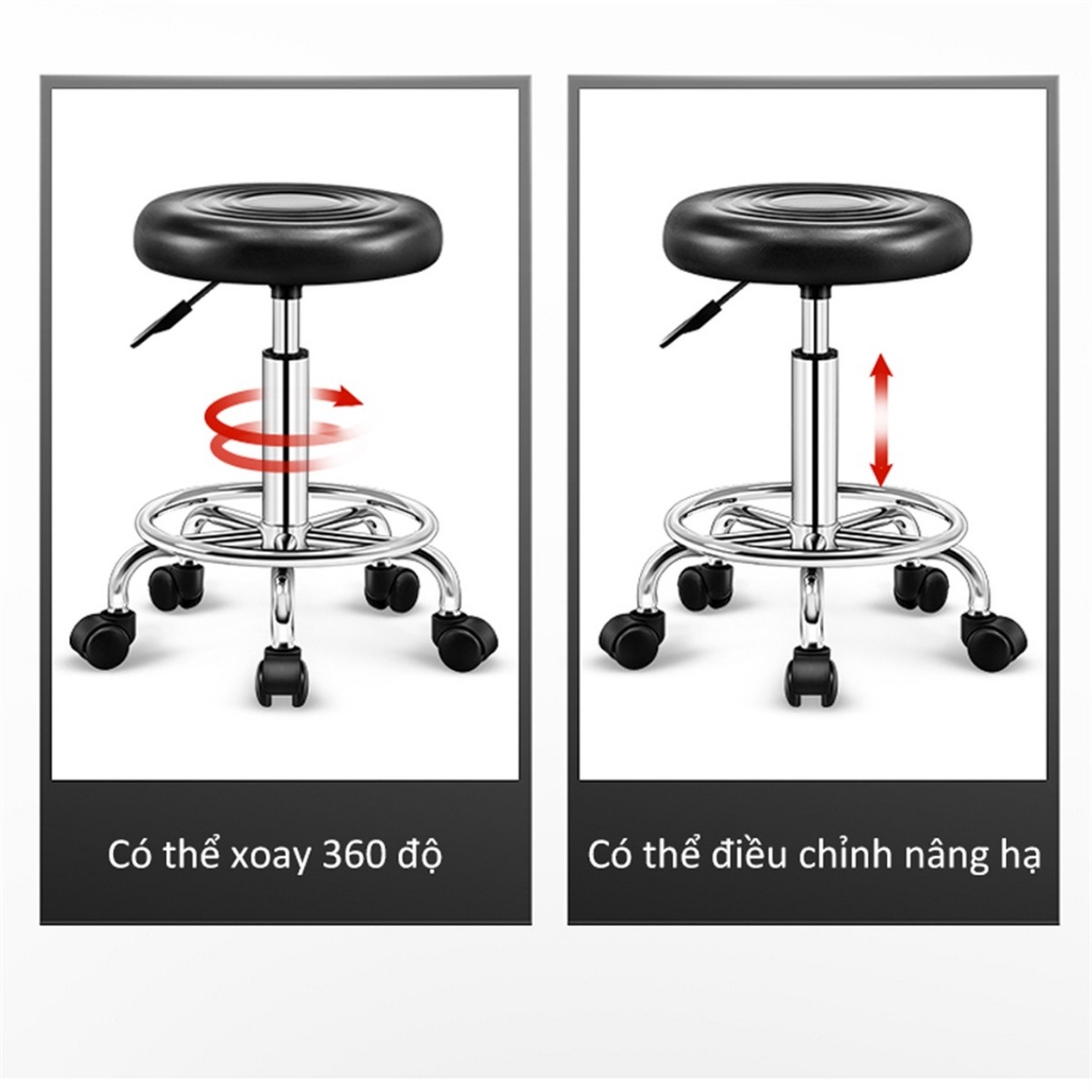 Ghế Xoay Spa Tựa Lưng Ghế Spa Đệm Múi Nâng Hạ Xoay 360 độ Thẩm Mỹ Viện Phun Xăm Nail Bar Cao | BigBuy360 - bigbuy360.vn