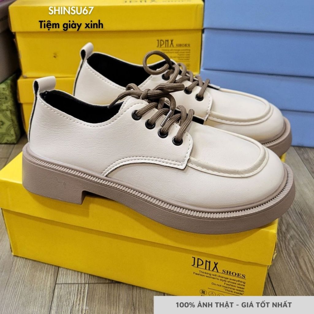 Giày oxford nữ buộc dây vintage JIN-17 - giày da phối đồ siêu xinh
