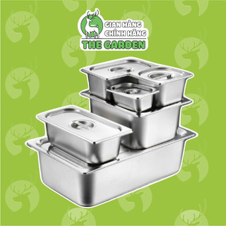 Khay đựng topping THE GARDEN đựng thạch inox 304 cao cấp có nắp