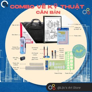 [Lộc's Art Store] Combo vẽ kỹ thuật cơ bản cho sinh viên kỹ thuật xây dựng và kiến trúc