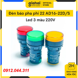 Đèn báo pha phi 22 ad16-22d/s led 3 màu 220v - tbd62