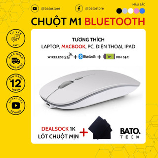 Chuột không dây tự sạc M1 Cao Cấp (Wireless/Bluetooth Mouse Re-chargeable) chuyên dùng cho Máy tính, Laptop, Phone, Tivi