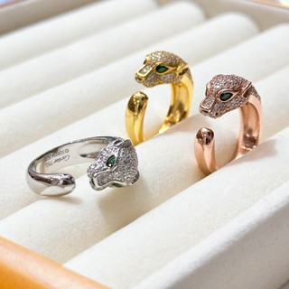 Nhẫn đầu báo bạc 925 đính đá xi kim, xi vàng và xi hồng cao cấp Minh Tâm Jewelry