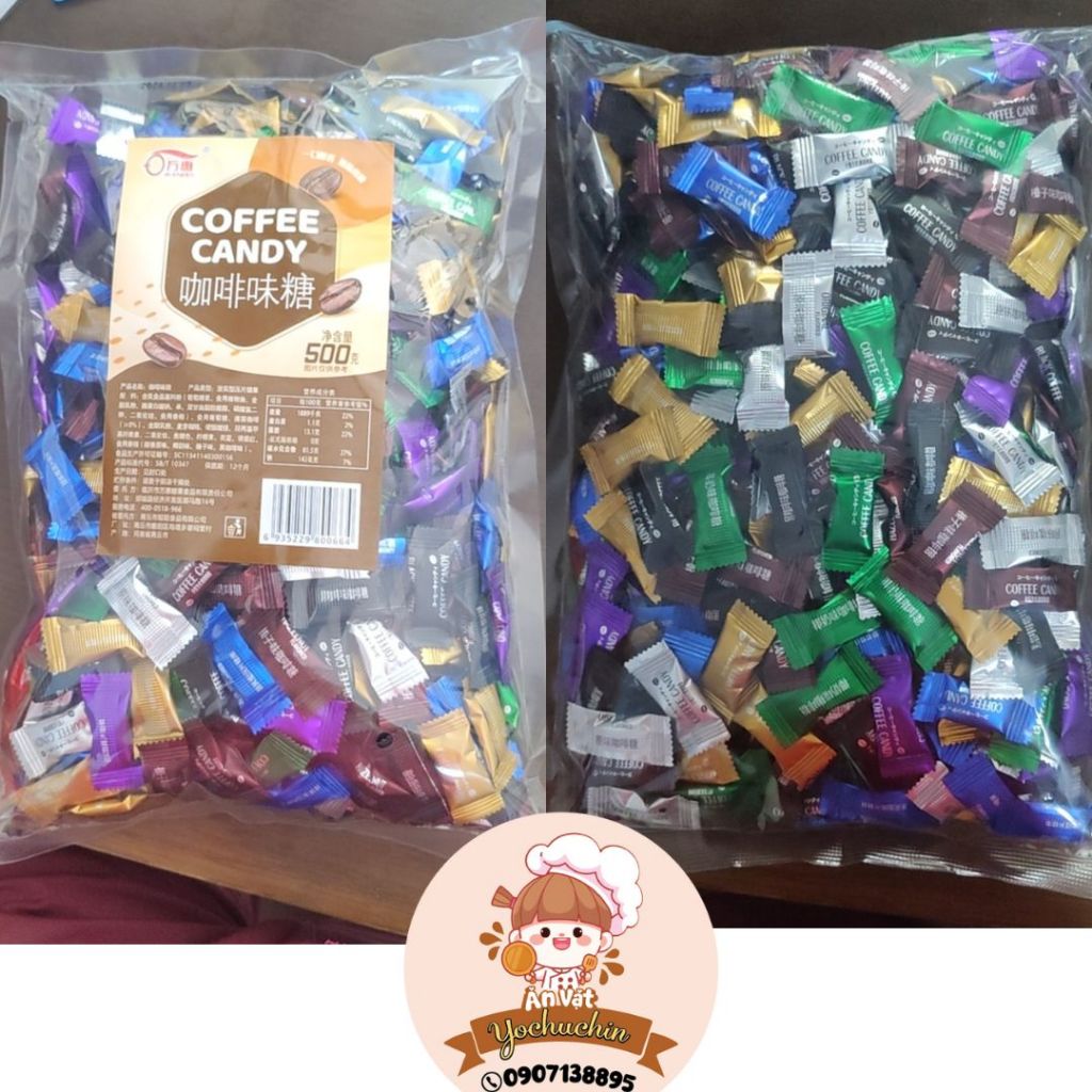 [deal Cafe mix vị 100gr ] Kẹo cà phê không đường HONG YI, Kẹo Cafe Candy Coffee ăn kiêng.