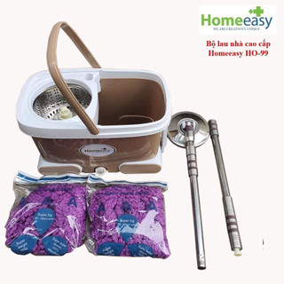 Thùng lau bộ lau nhà xoay 360 độ vắt sạch cao cấp, thùng lau nhựa mâm inox