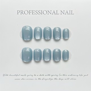 Móng tay giả sơn mắt mèo xanh dương siêu sáng - nail box mắt mèo kim cương xanh dương