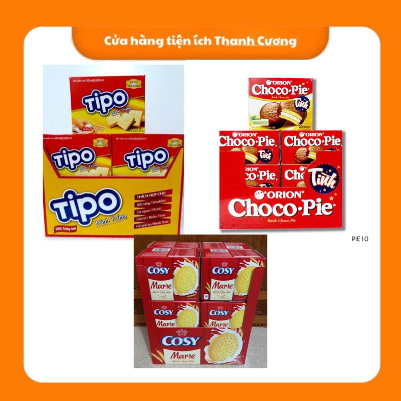 Lốc 12 hộp bánh lễ Chocopie, Cosy, Tipo (hộp 2 cái)