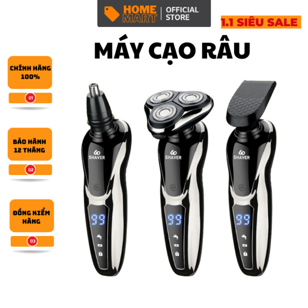 Máy cạo râu đa năng 3in1 cao cấp chống nước chuẩn IPX7-Unpublic