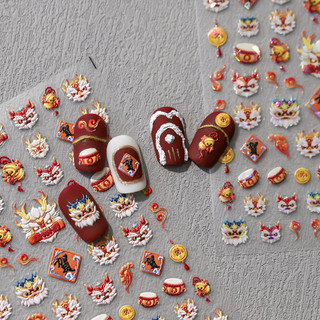 Sticker tết dán móng, miếng dán móng tay
