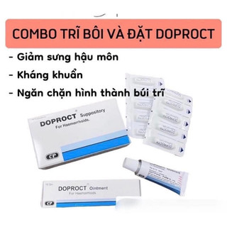 Kem bôi trĩ, hộp 10 viên đặt trĩ doproct thái lan