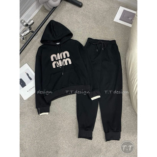 Sét bộ nỉ 2 da thêu chữ xù miu miu hot hit xinh cực nha khách iu ơi
