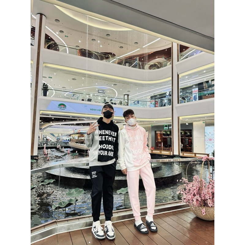 Giá sỉ Set bộ hoodie phối 2 màu thời trang cao cấp