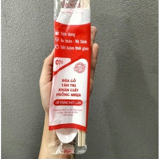 Combo 100 Bộ Đũa Muỗng Tăm Giấy. Nhận đặt bọc giấy theo yêu cầu