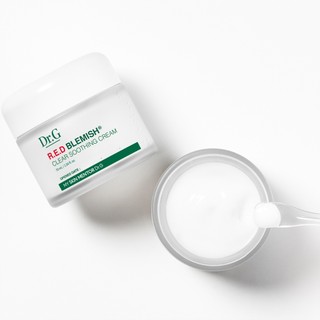 Combo kem dưỡng dr.g r.e.d blemish clear soothing cream 70ml & tẩy da chết dr.g brightening peeling gel 120g